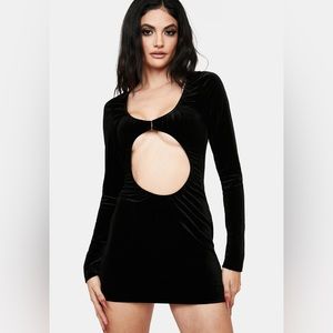 Dolls Kill Tic Toc “On and Off Again” mini dress velvet size large